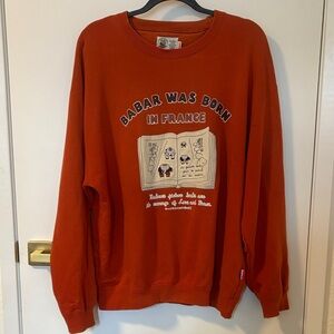 Babar Was Born in France Crewneck Sweatshirt - Rust